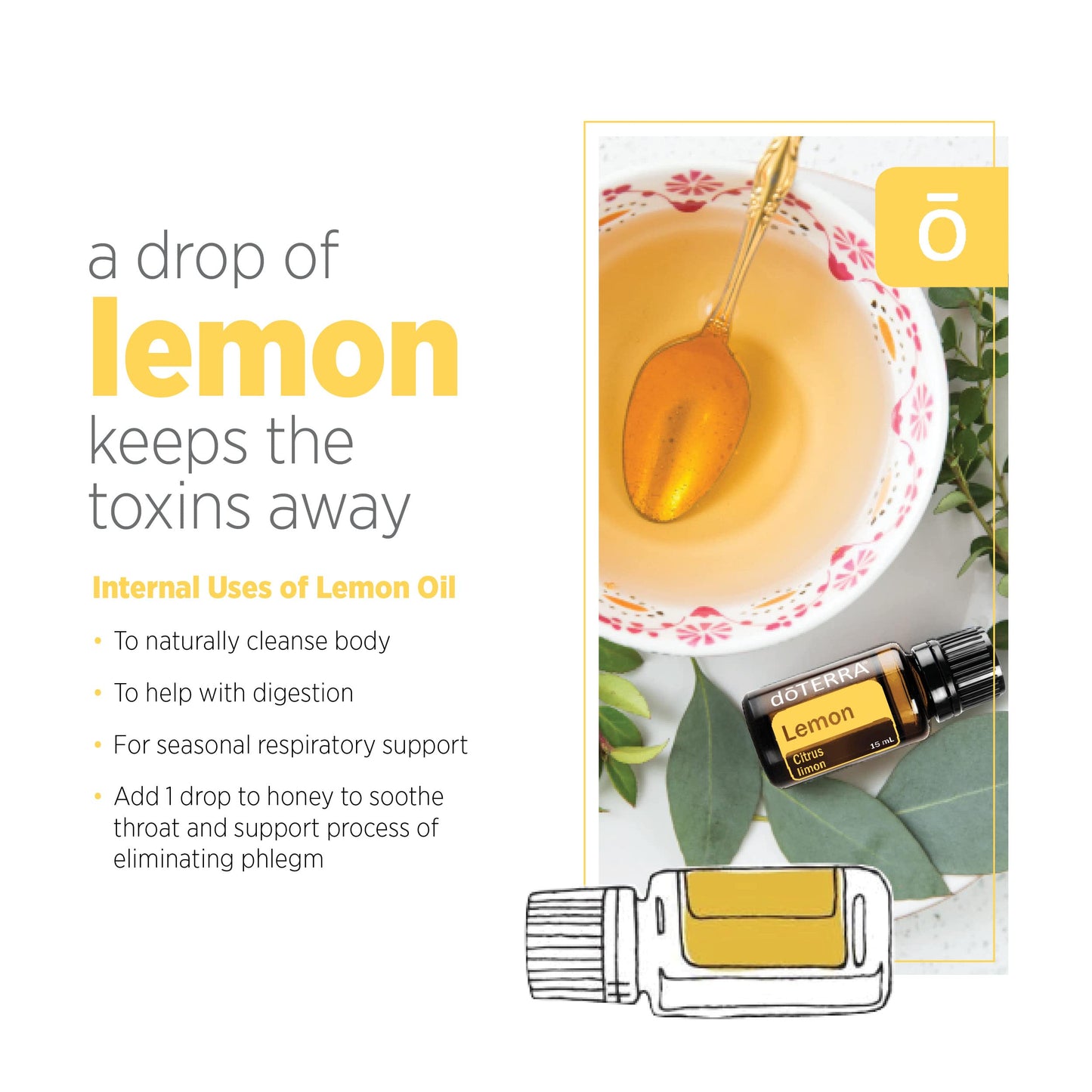 DoTerra Lemon Essential Oil 15 mL | Cold-Pressed Citrus Oil