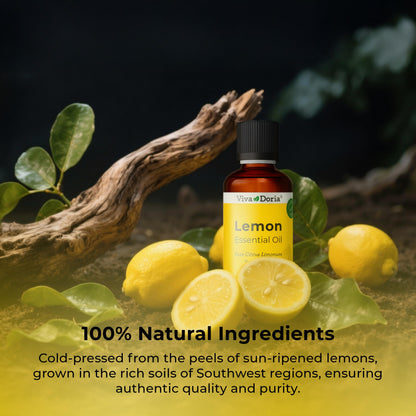 Viva Doria Lemon Essential Oil – 100% Pure, Undiluted, USA 30 mL