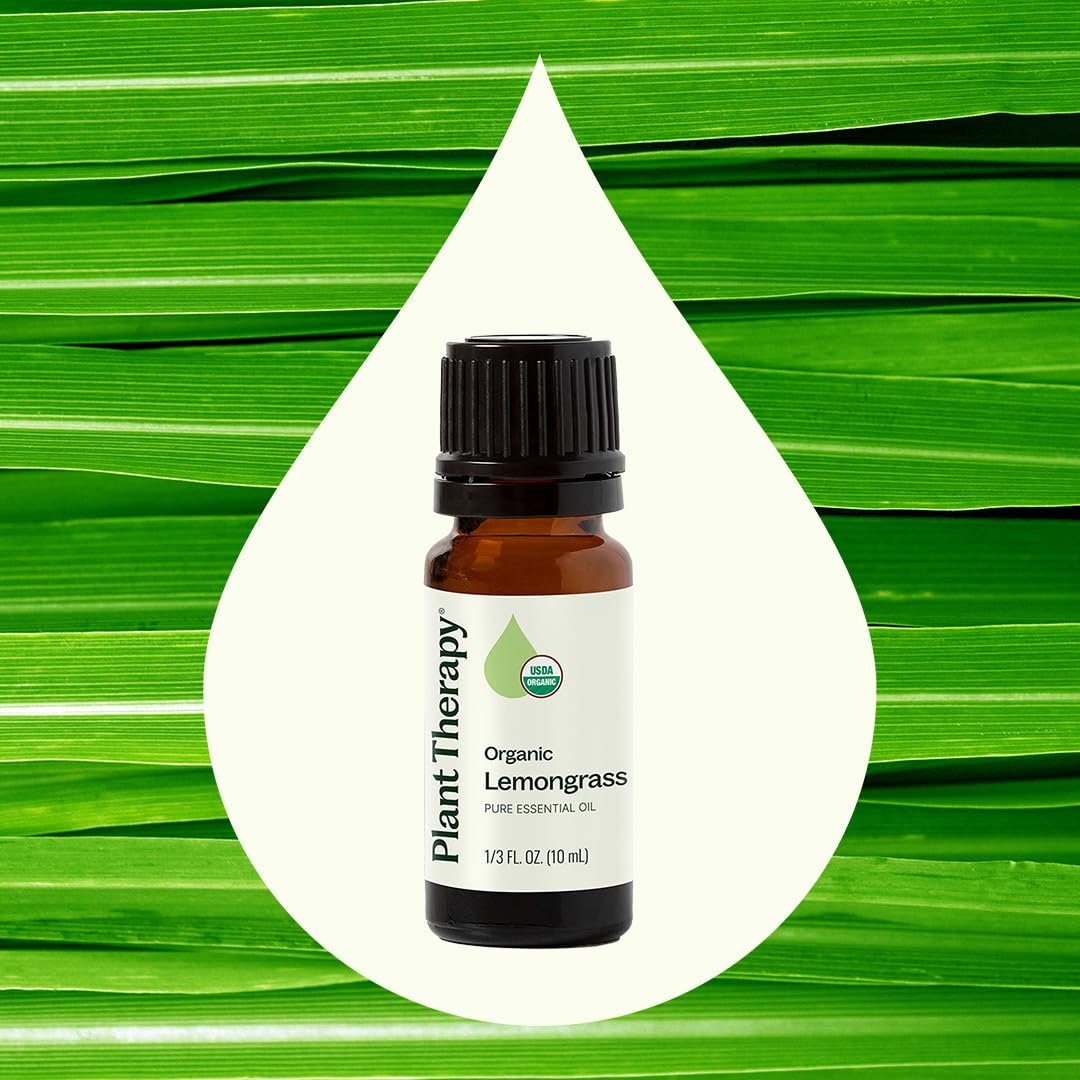 Plant Therapy Organic Lemongrass Essential Oil – 100% Pure, USDA Organic, 10 mL