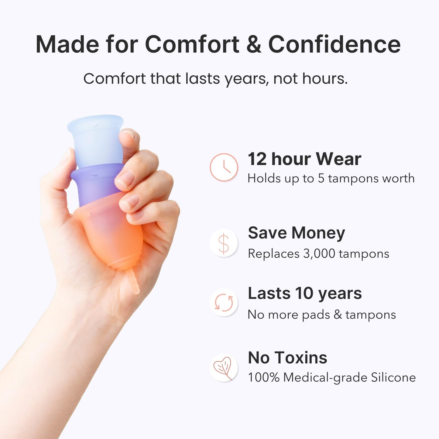 Lena Cup Original Small Turquoise – Reusable Silicone Menstrual Cup for Regular Flow, 12-Hour Leak-Free