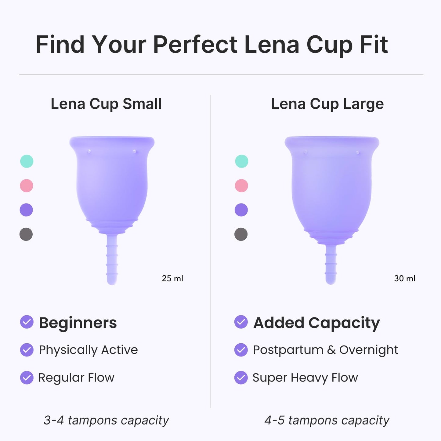 Lena Cup Original Small Turquoise – Reusable Silicone Menstrual Cup for Regular Flow, 12-Hour Leak-Free