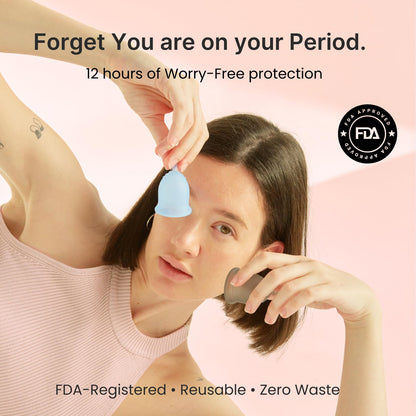 Lena Cup Original Small Turquoise – Reusable Silicone Menstrual Cup for Regular Flow, 12-Hour Leak-Free