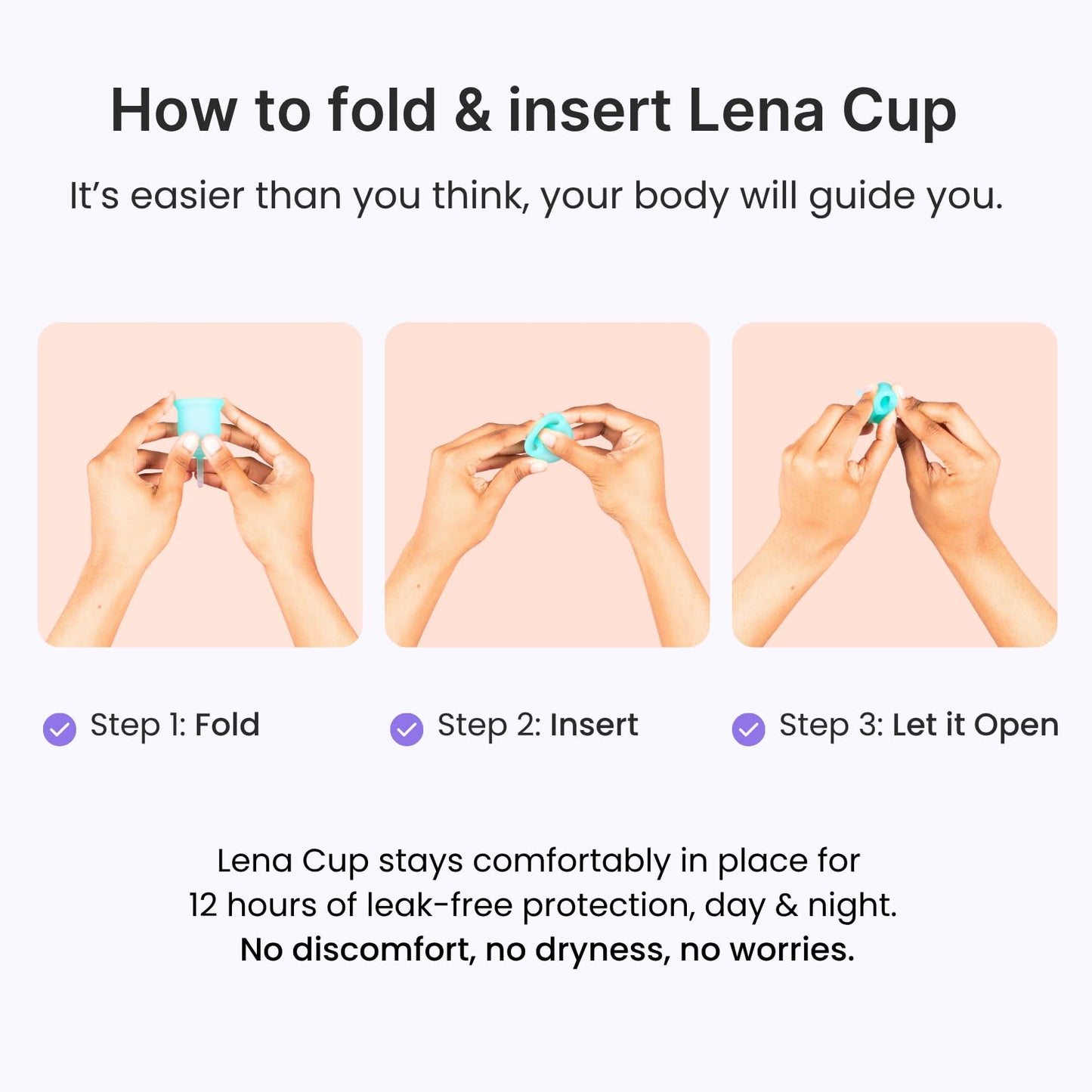 Lena Cup Original Large Purple – Reusable Silicone Menstrual Cup for Heavy Flow