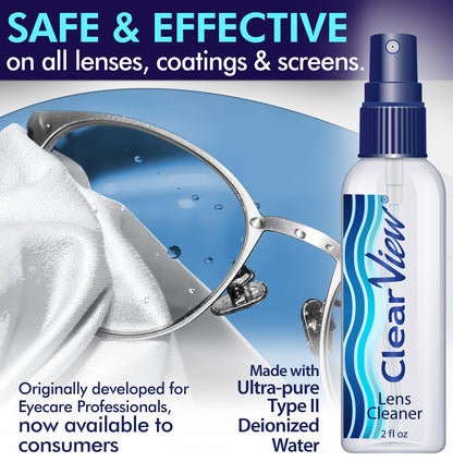 Lens Cleaner Spray – 25 Pack 2oz | Streak-Free Glasses & Screen Cleaning