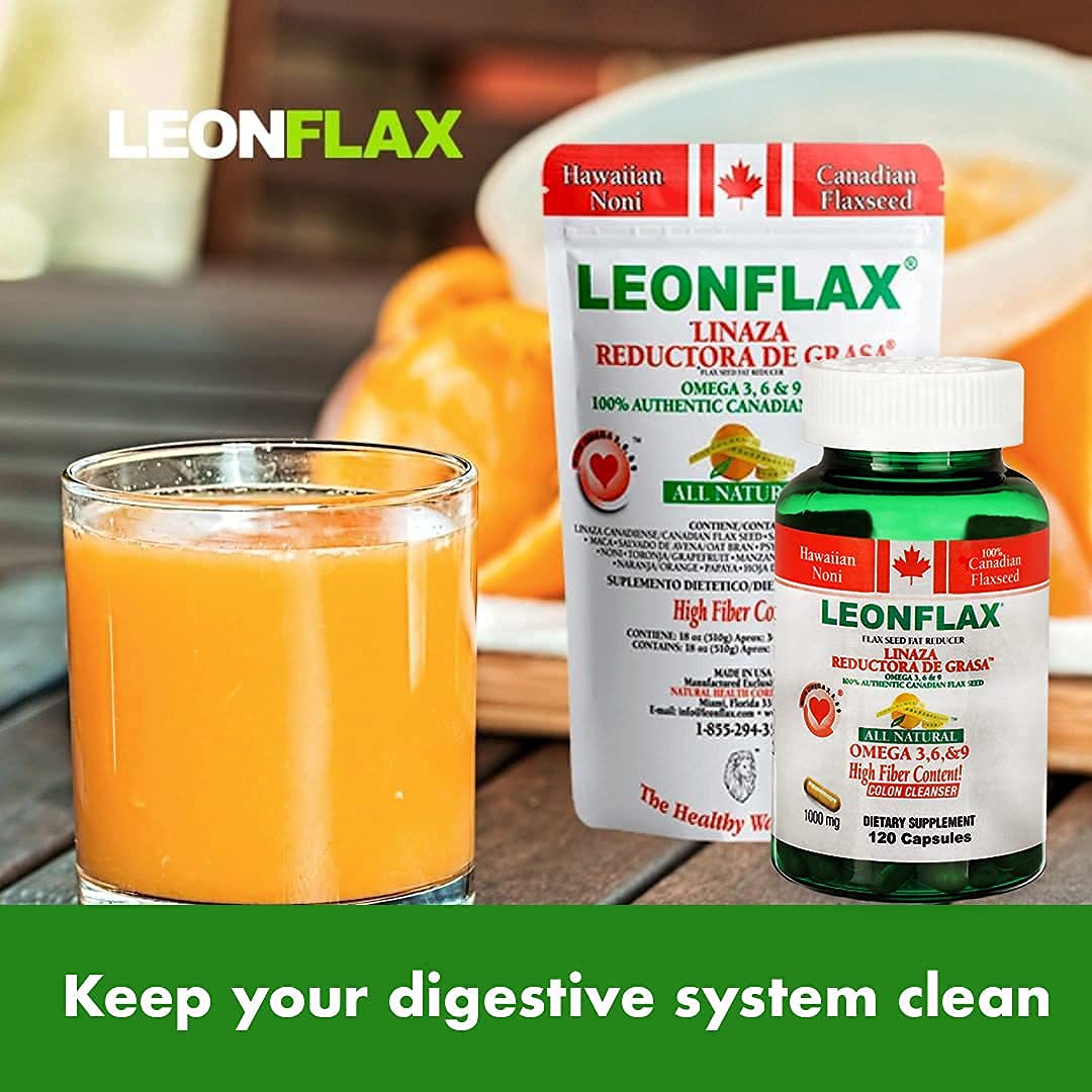 Leonflax 100% Authentic Canadian Flax Seed - 18 Oz | High Fiber & Digestive Health