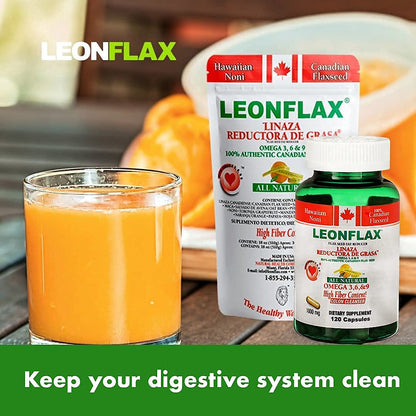 Leonflax 100% Authentic Canadian Flax Seed - 18 Oz | High Fiber & Digestive Health