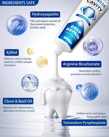 Leovita Cavity Reversing Toothpaste for Adults | Hydroxyapatite Remineralizing, Fluoride & SLS Free | 3.52 oz