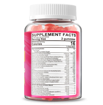 Lerinettia Multivitamin for Women Gummies 40+ with Omega-3, Iron, D3 – Vegan, Sugar Free, 60 Count