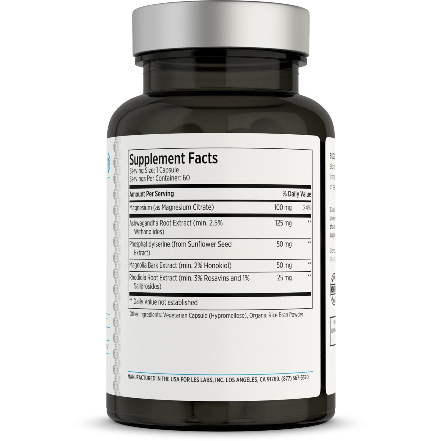 LES Labs Cortisol Health – Stress Relief, Balanced Cortisol Response & Deep Sleep – 60 Capsules (Non-GMO)