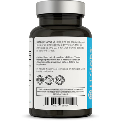 LES Labs Cortisol Health – Stress Relief, Balanced Cortisol Response & Deep Sleep – 60 Capsules (Non-GMO)