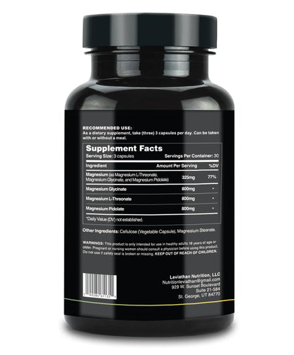 Leviathan Nutrition Full Spectrum Magnesium | L-Threonate, Pidolate & Glycinate