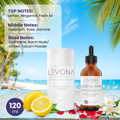 Levona Blissful Aura Essential Oil for Diffuser – Amber, Musk & Jasmine (120 ml)