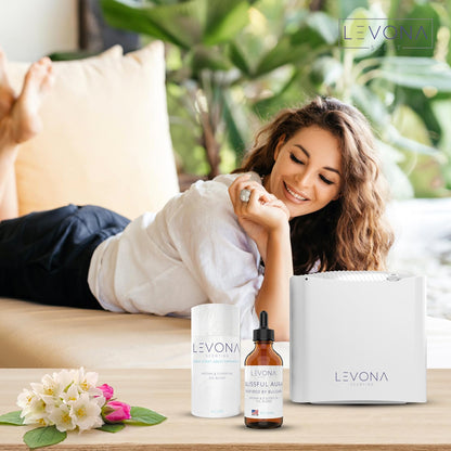 Levona Blissful Aura Essential Oil for Diffuser – Amber, Musk & Jasmine (120 ml)