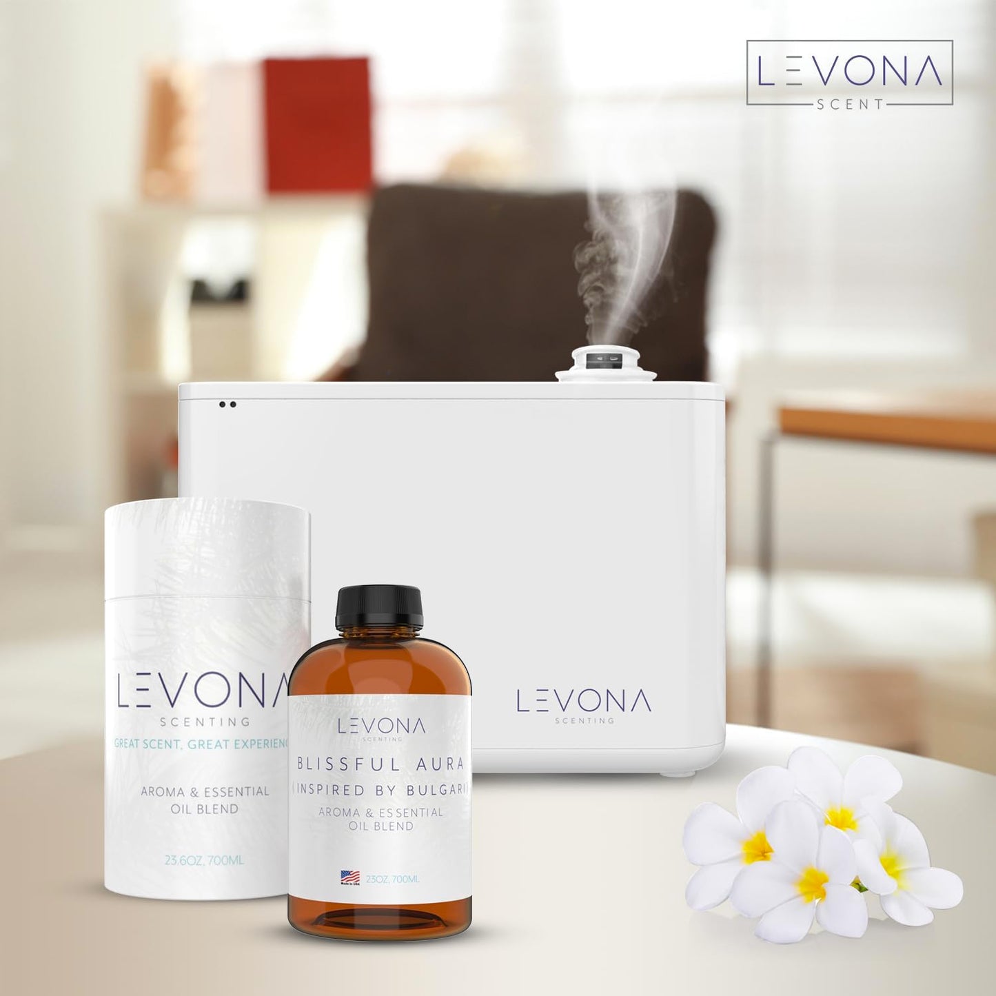 Levona Blissful Aura Diffuser Oil – Amber, Musk & Jasmine | 700ml Home Luxury Scents