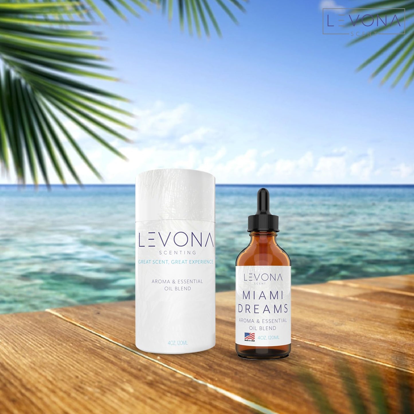 Levona Miami Dreams Diffuser Oils – Luxury Bergamot & Pine Fragrance Oil 120ml