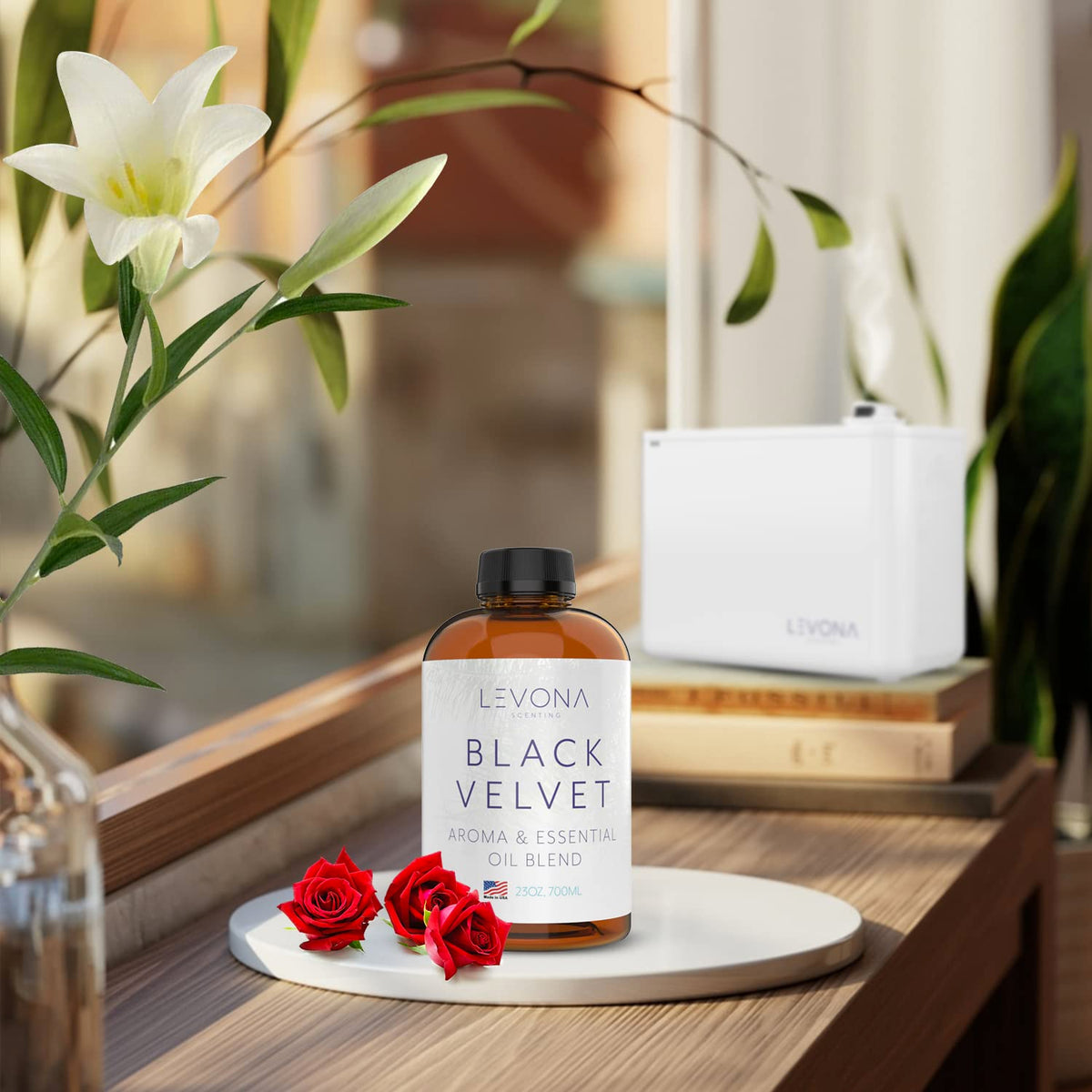 Levona Scent Black Velvette Diffuser Oils – 100% Pure Essential Oils, Woody Citrus & Herbal Floral