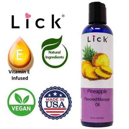 Pineapple Flavored Massage Oil with Vitamin E – Edible, Coconut & Almond