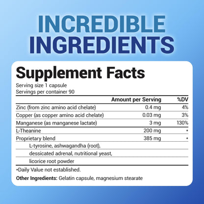 Dr. Berg L-Theanine 200mg - Adrenal Support, Stress Relief & Mental Clarity - 90 Gelatin Capsules