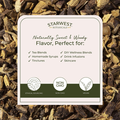 Starwest Organic Licorice Root (Cut & Sifted) - Kosher, Non-GMO, 1 lb Bulk