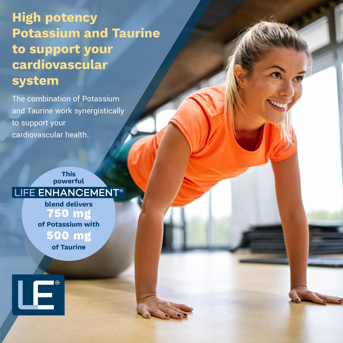 Life Enhancement Cardio Potassium Supplement – 750 mg Potassium Bicarbonate, 120 Capsules (60 Servings) – Made in USA