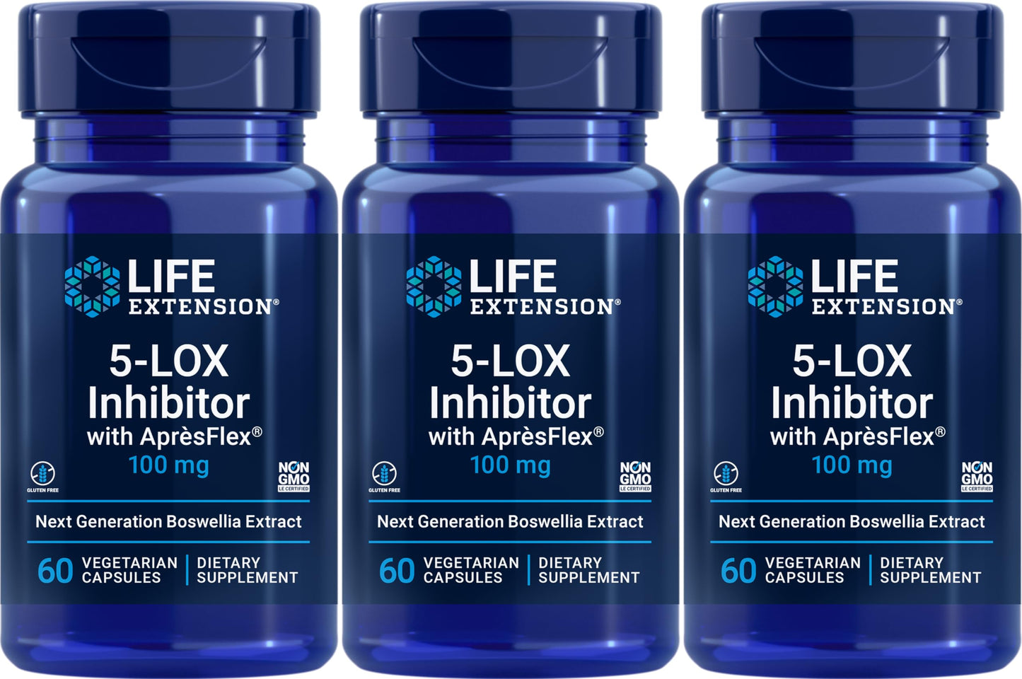 Life Extension 5-LOX Inhibitor with AprèsFlex 100 mg – 60 Vcaps (Pack of 3)