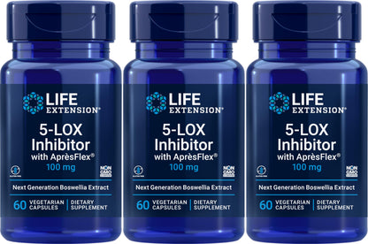 Life Extension 5-LOX Inhibitor with AprèsFlex 100 mg – 60 Vcaps (Pack of 3)