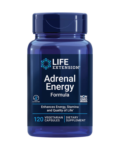 Life Extension Adrenal Energy Formula – Stress Support with Holy Basil, Ashwagandha, Cordyceps & Bacopa, 120 Vegetarian Capsules