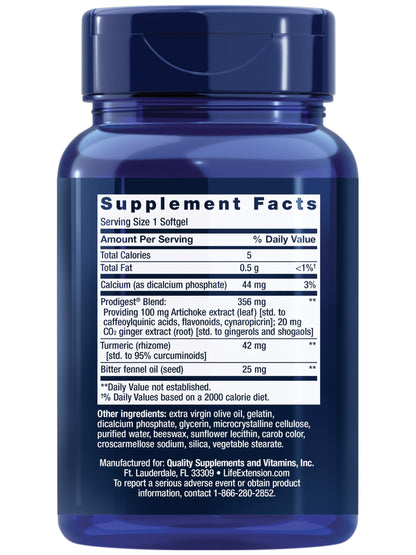 Life Extension Bloat Relief – Artichoke, Ginger, Fennel & Turmeric for Digestive Health | 60 Softgels | Gluten Free, Non-GMO