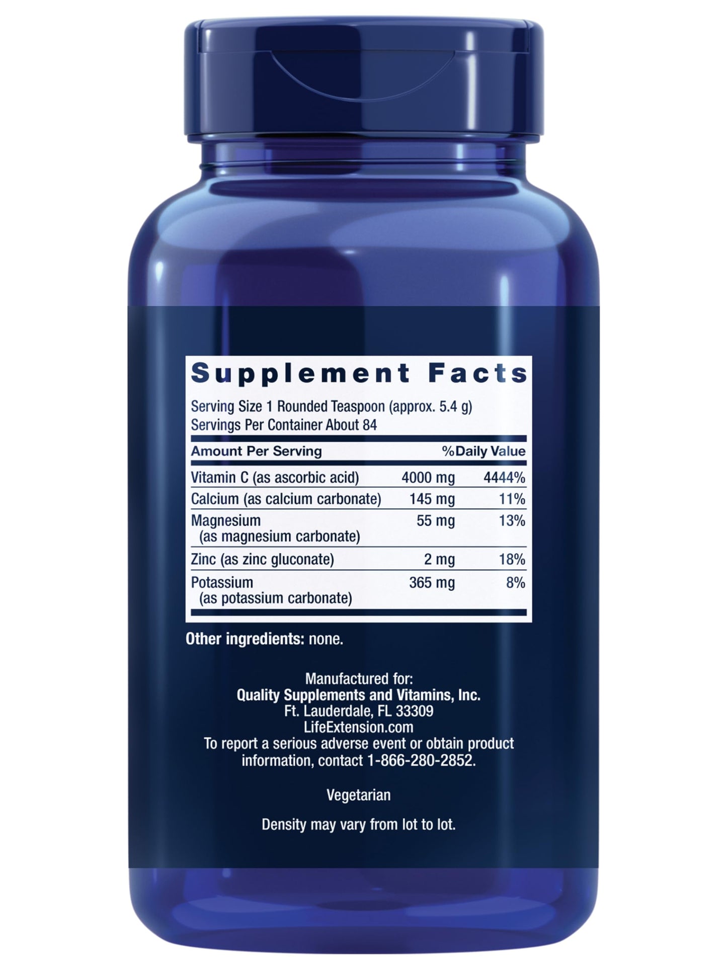Life Extension Buffered Vitamin C Powder - Gentle on Stomachs, 454 g (84 Servings)