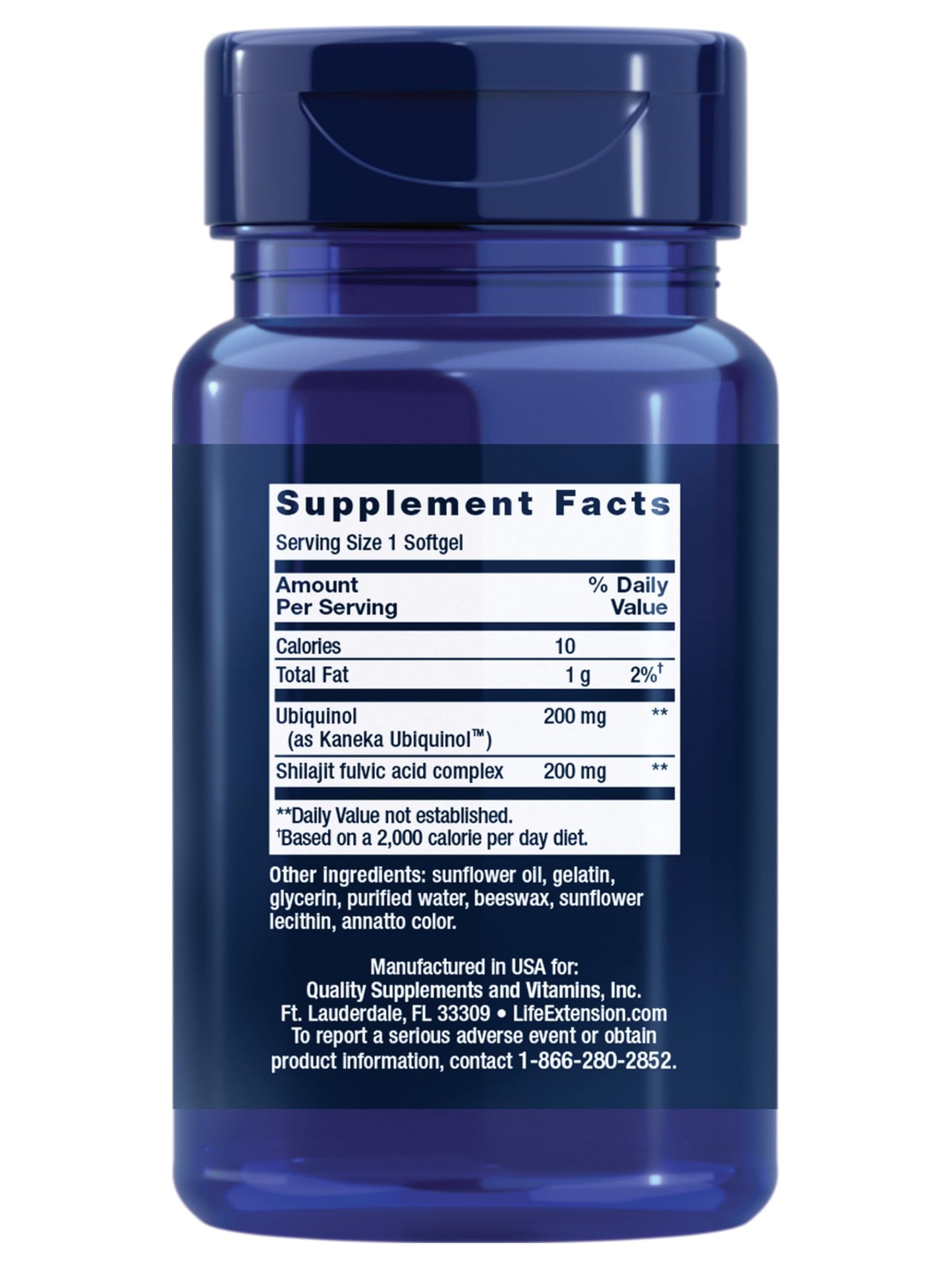 Life Extension Super Ubiquinol CoQ10 with Shilajit – 200 mg, Enhanced Mitochondrial Support | Gluten-Free, Non-GMO