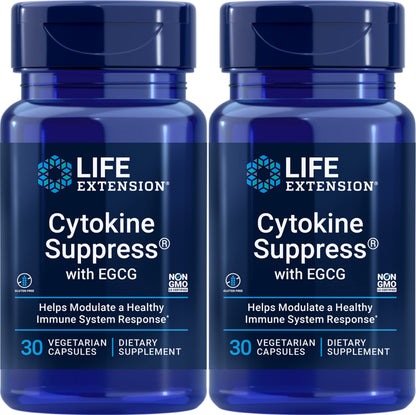 Life Extension Cytokine Suppress with EGCG – 30 Vegetarian Capsules (Pack of 2)