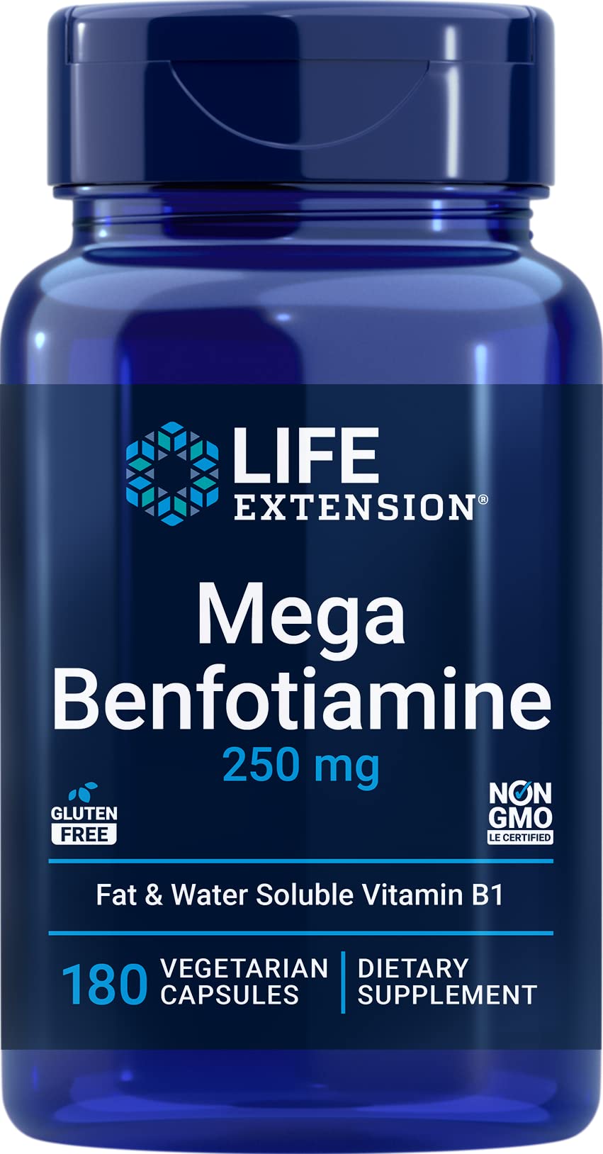 Life Extension Mega Benfotiamine 250 mg — 180 Veg Caps | Vitamin B1