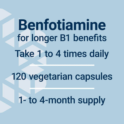 Life Extension Mega Benfotiamine 250 mg | Fat-Soluble Vitamin B1, 120 Capsules