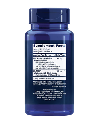 Life Extension Advanced Milk Thistle – Liver Health Support, 60 Softgels | Gluten-Free, Non-GMO