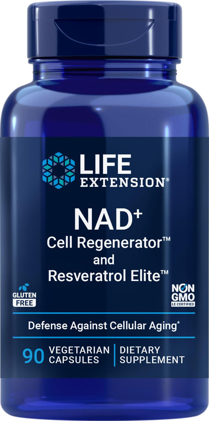 Life Extension NAD+ Cell Regenerator & Resveratrol Elite – 90 Veg Caps