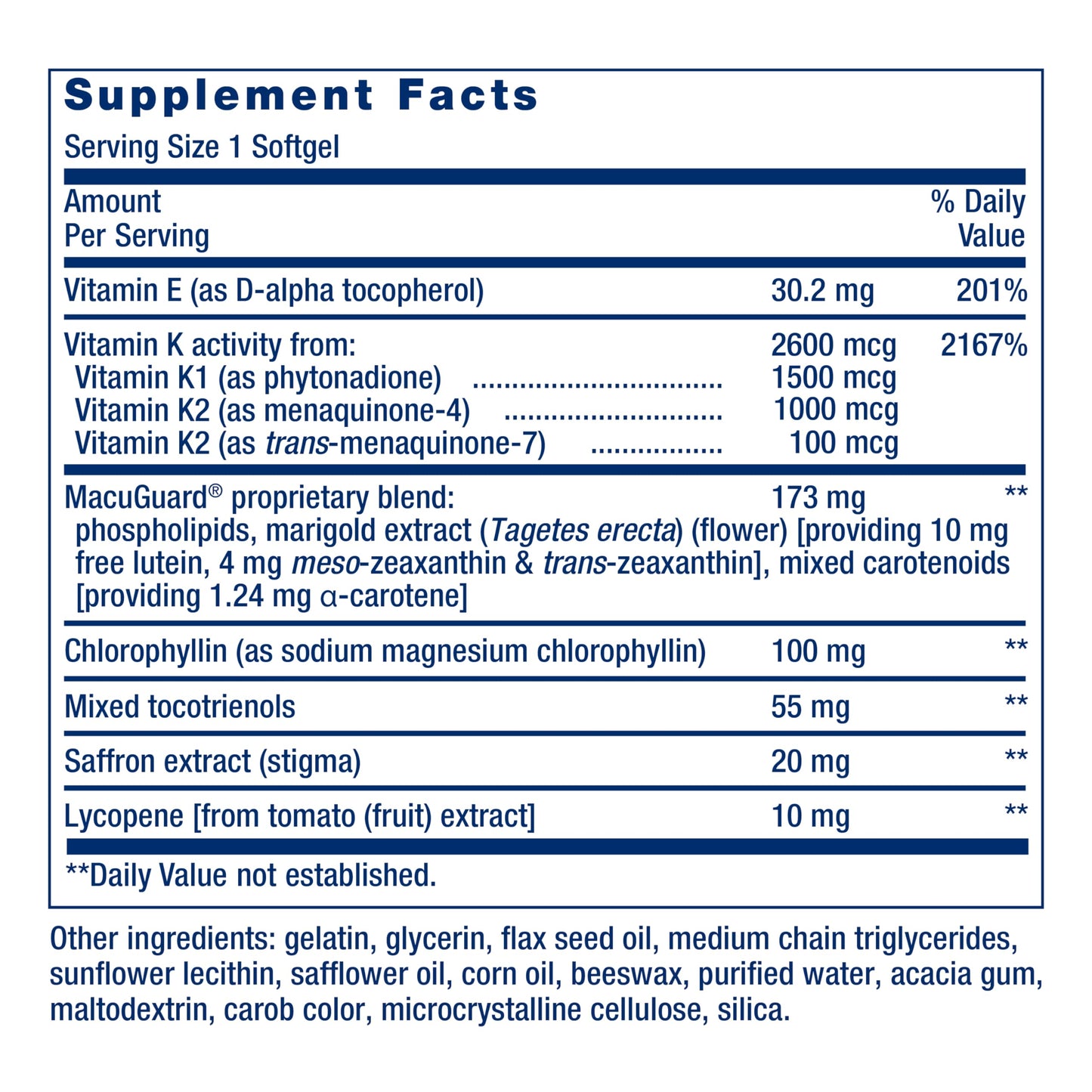Life Extension Once-Daily Health Booster – Vitamin K1/K2, Vitamin E, Saffron & Lutein | 60 Softgels | Non-GMO, Gluten-Free