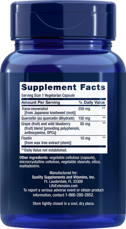Life Extension Optimized Resveratrol – 90 Veg Capsules | Youthful Gene Expression & Mitochondrial Support