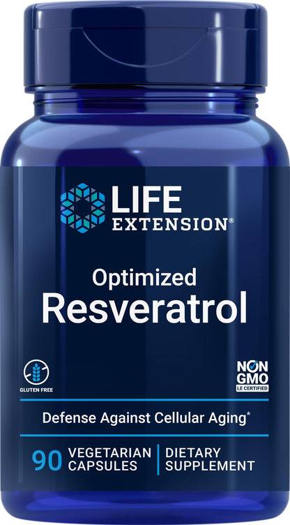 Life Extension Optimized Resveratrol – 90 Veg Capsules | Youthful Gene Expression & Mitochondrial Support