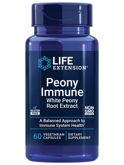 Peony Immune by Life Extension – White Peony Root Immune Support, Gluten-Free, Non-GMO, 60 Capsules