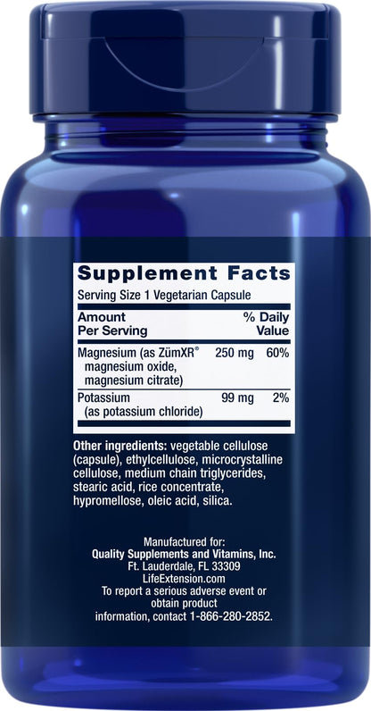 Life Extension Potassium 99 mg + Extend-Release Magnesium 250 mg (2x100 Veg Caps) – Gluten-Free, Non-GMO