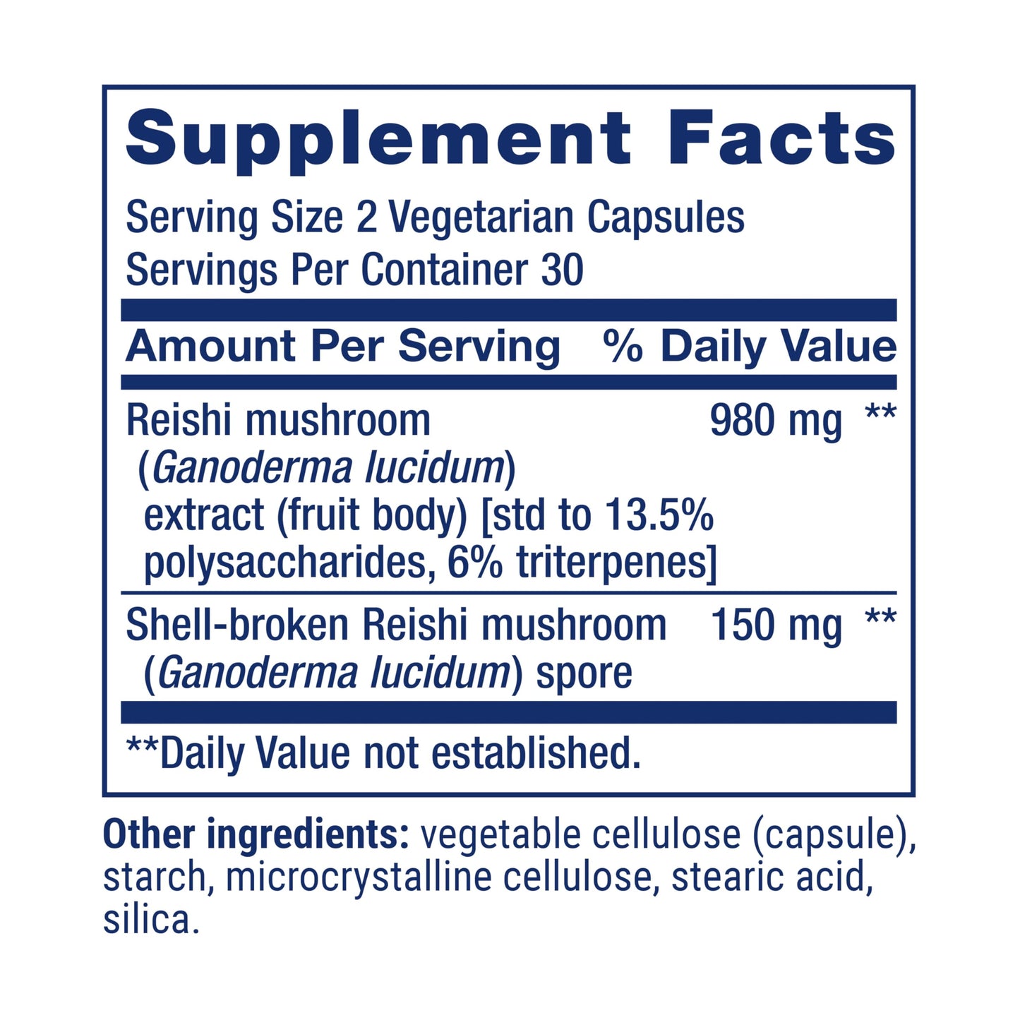 Life Extension Reishi Extract Mushroom Complex - Immune Support | Gluten-Free, Non-GMO, Vegetarian - 60 Capsules