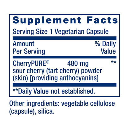 Life Extension Tart Cherry with CherryPURE® – 480 mg Anthocyanins, 60 Veg Capsules