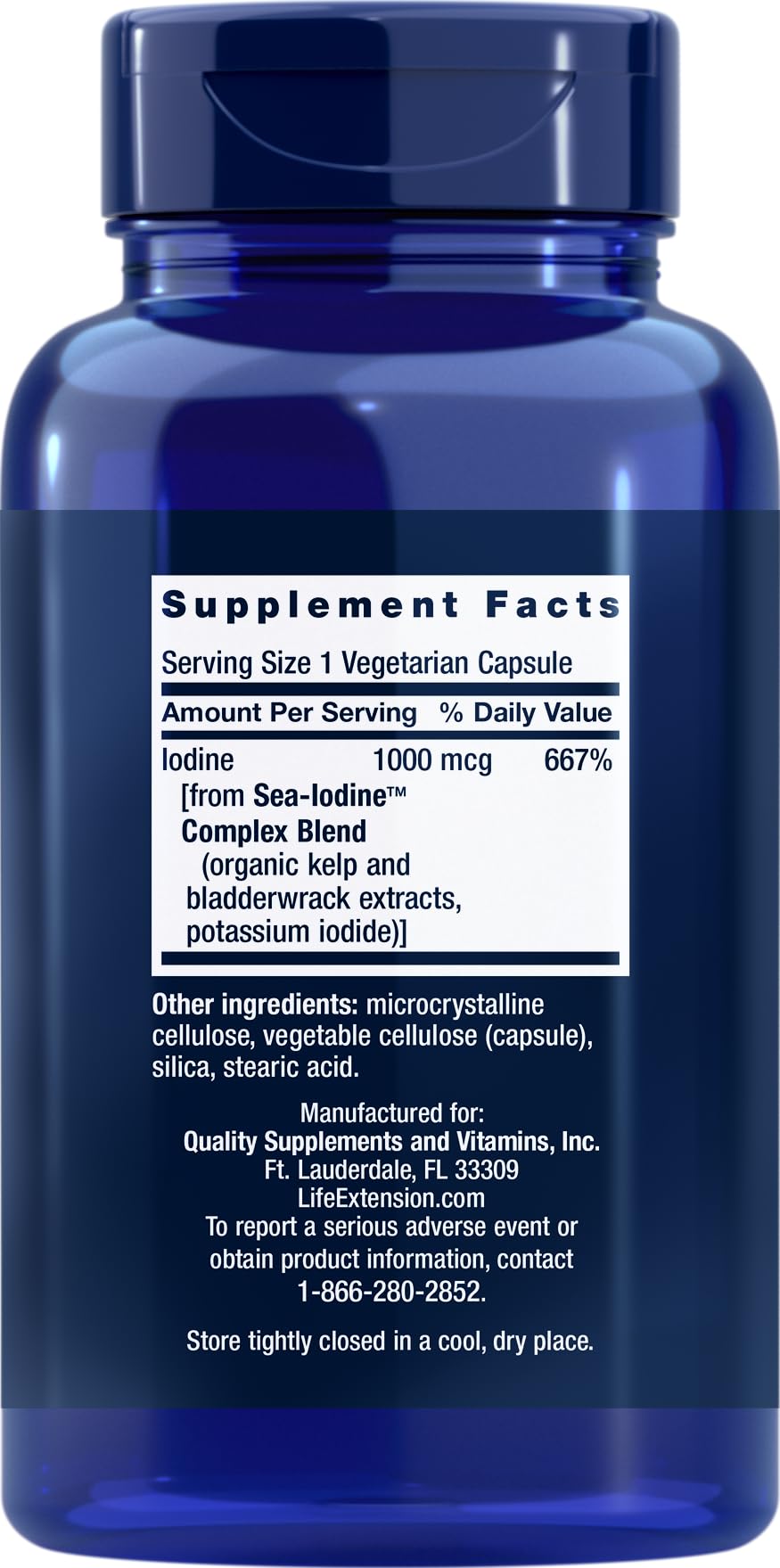 Life Extension Sea Iodine 1000 mcg – 150 Veg Caps (Pack of 2) | Natural Iodine Supplement from Kelp & Bladderwack