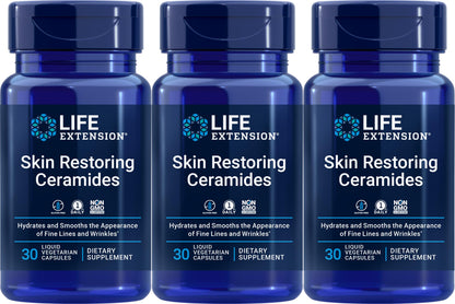 Life Extension Skin Restoring Ceramides – 3-Pack, 30 Liquid Vegetarian Capsules