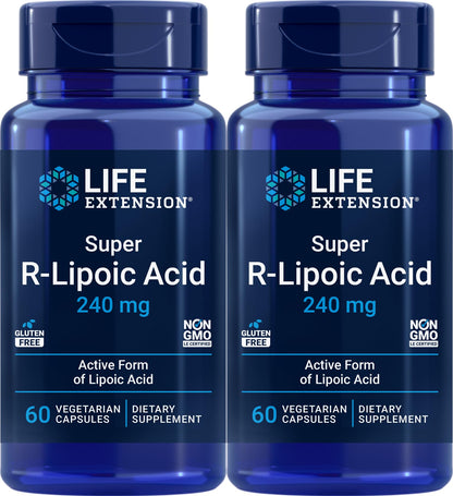 Life Extension Super R-Lipoic Acid 240 mg – 60 Vegetarian Capsules (Pack of 2)