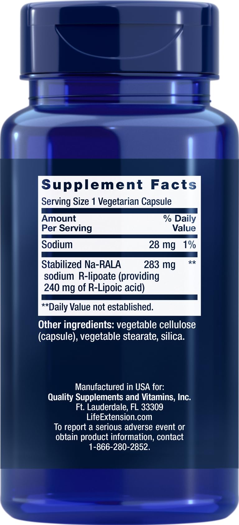 Life Extension Super R-Lipoic Acid 240 mg – 60 Vegetarian Capsules (Pack of 2)