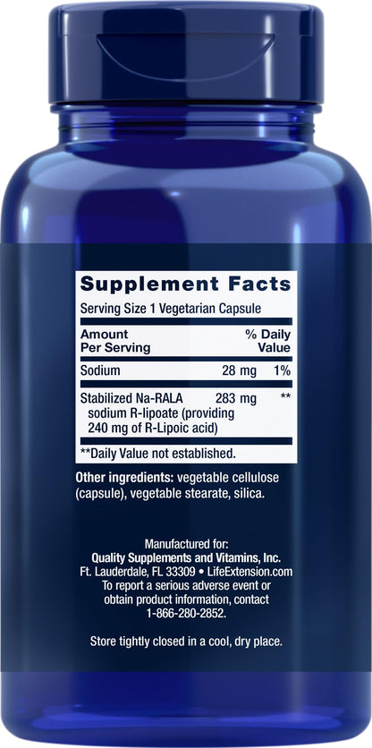 Life Extension Super R-Lipoic Acid 240 mg - 90 Vegetarian Capsules (Pack of 2)