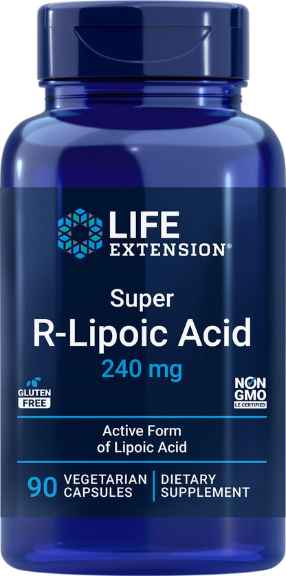 Life Extension Super R-Lipoic Acid 240 mg | 90 Vegetarian Capsules