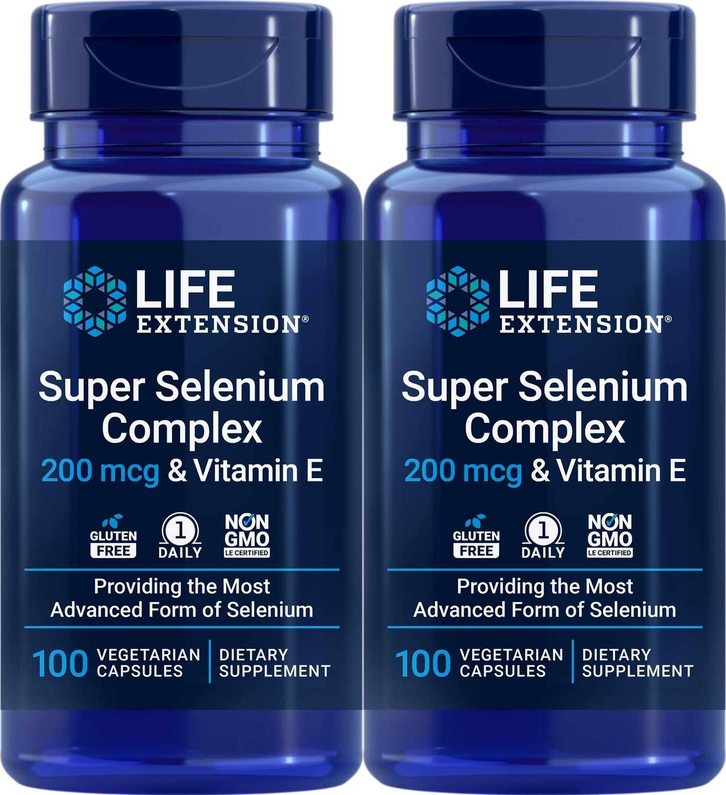 Life Extension Super Selenium Complex 200 mcg & Vitamin E | 100 Veg Caps (Pack of 2)