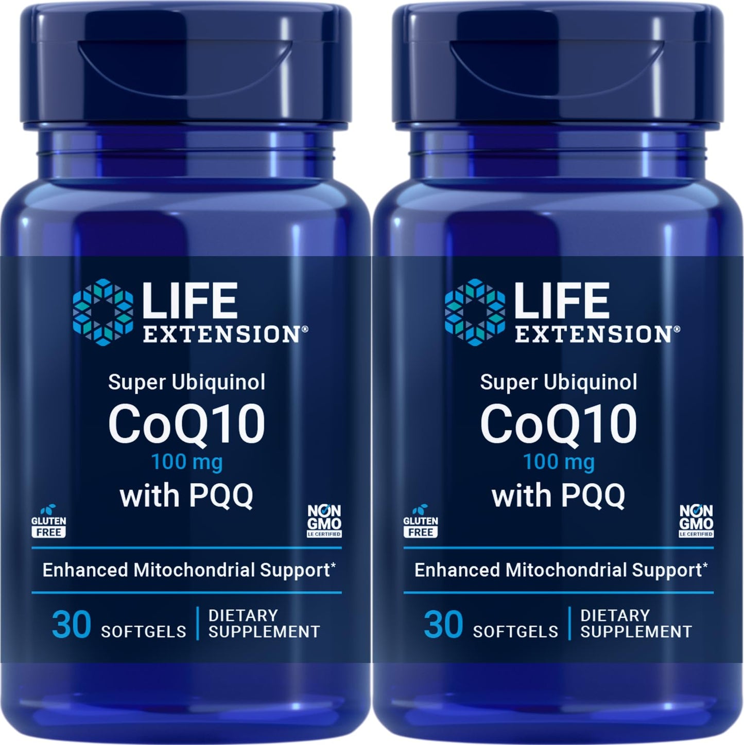 Life Extension Super Ubiquinol CoQ10 with PQQ, 30 Softgels – Pack of 2